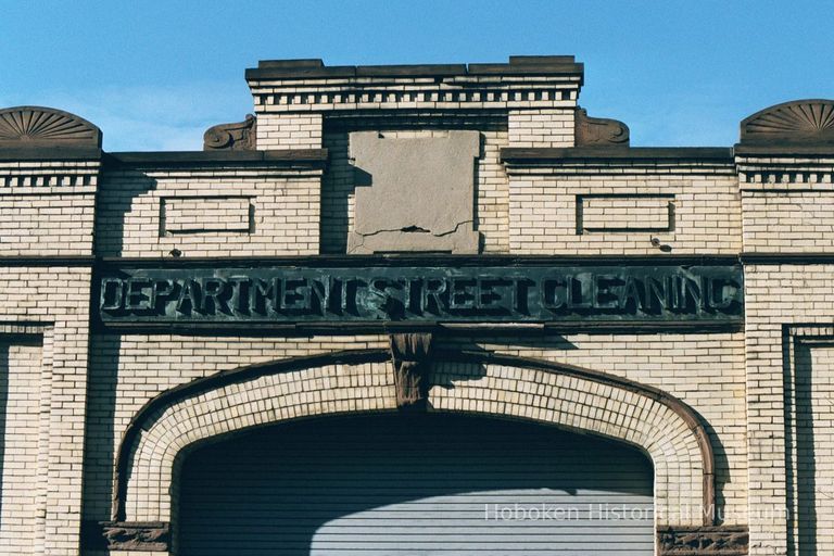 Color photo wall sign: Department Street Cleaning (City of Hoboken), 128 Jackson Street, Hoboken, Jan. 3 & 4, 2002. picture number 1