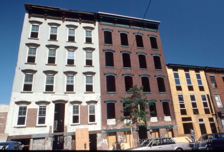 Color slide of building under renovation on or near Newark and Garden Sts., Hoboken, ca. 1984. picture number 1