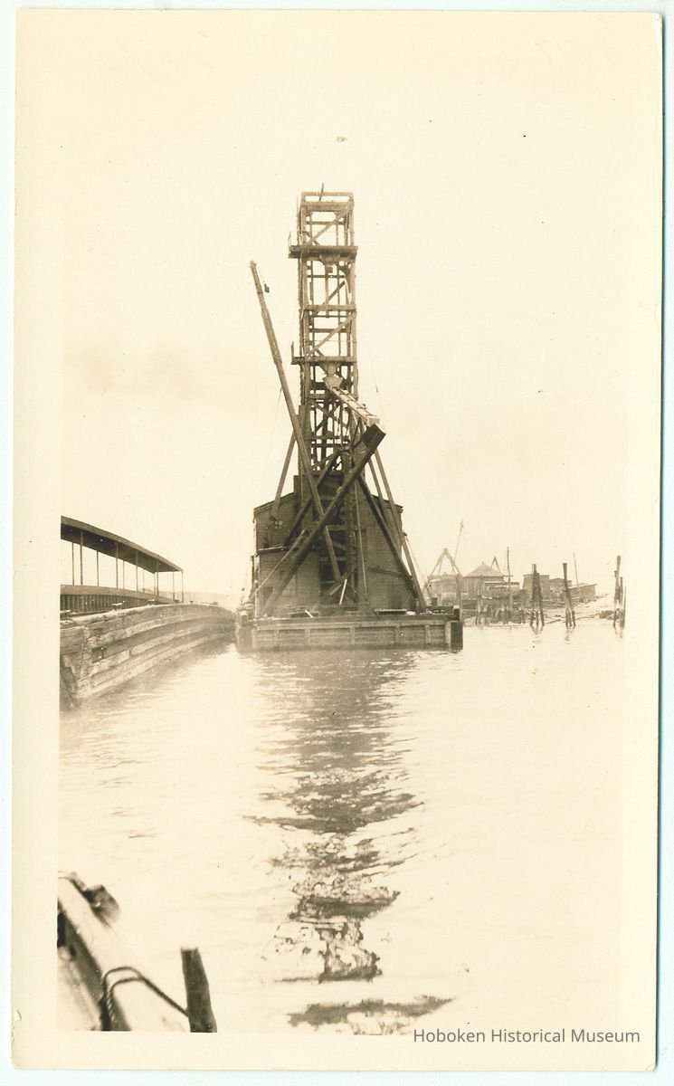 Digital image of sepia-tone photo of construction work for the Central Rail Road of N.J., Jersey City, June, 1924. picture number 1