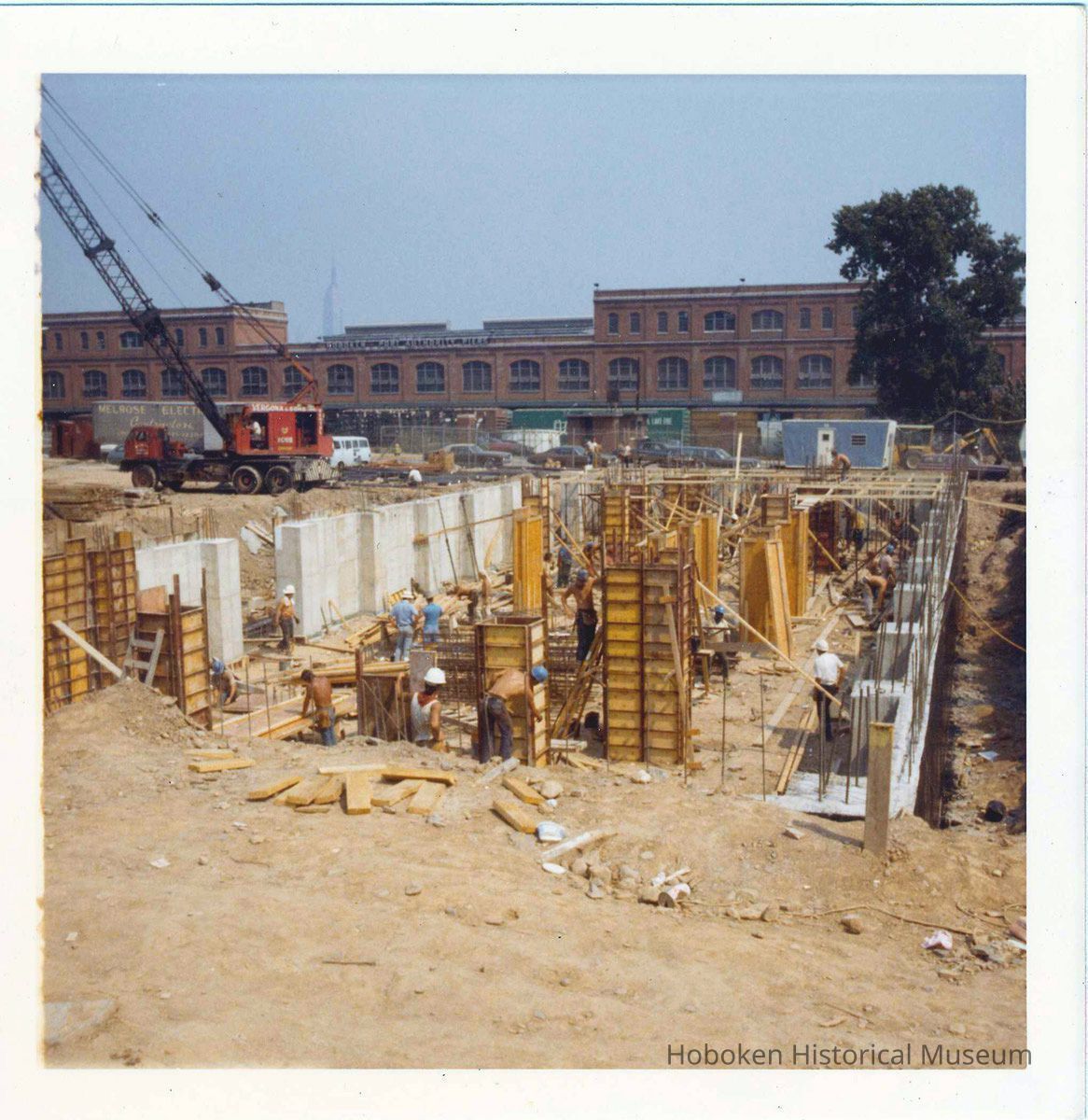 Image: color photo of foundation construction for Two Marine View Towers, Hoboken, no date, ca. August 1973. picture number 1