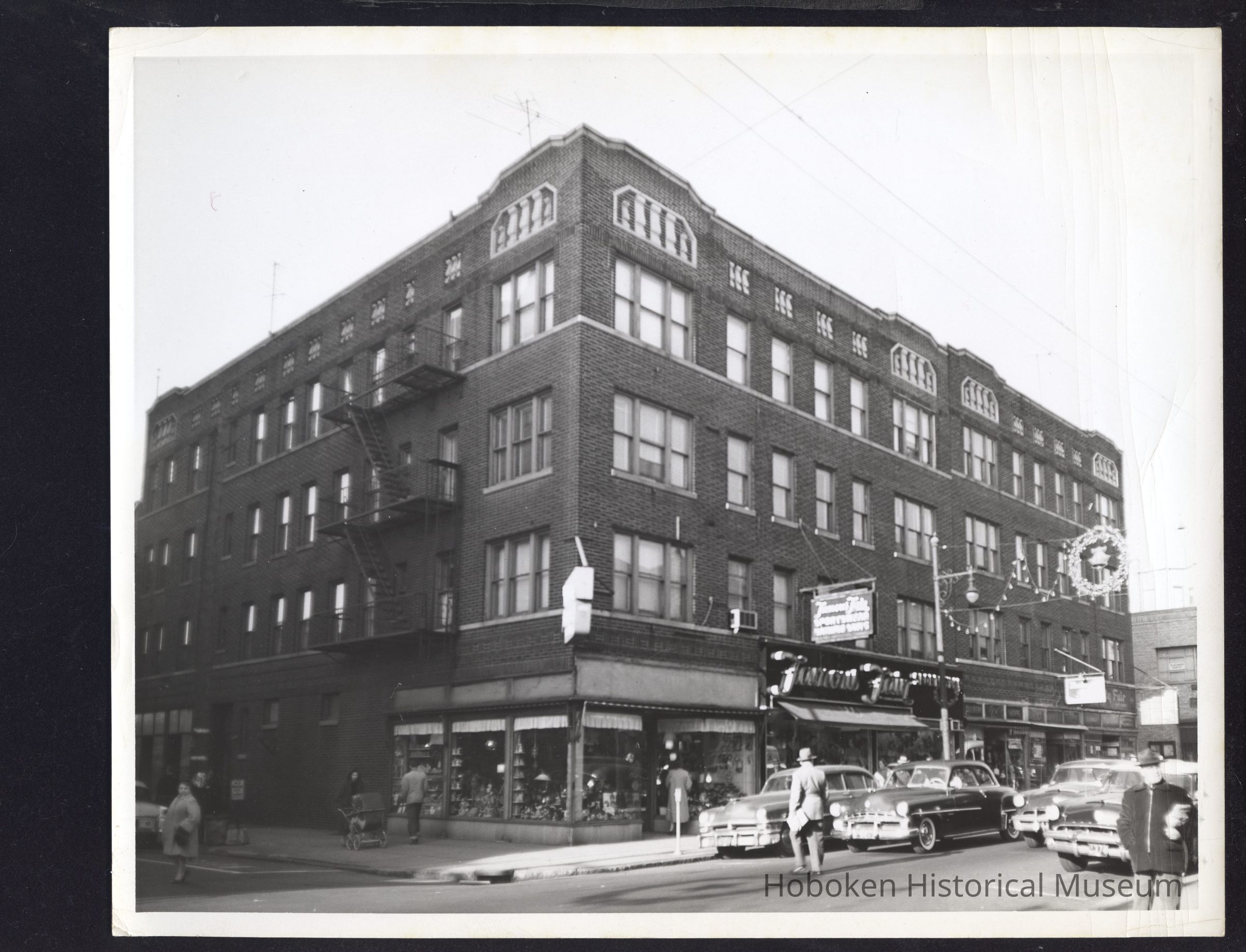 B&W photo of mixed-use apartment building at 4301-4311 Bergenline Avenue, Union City. picture number 1