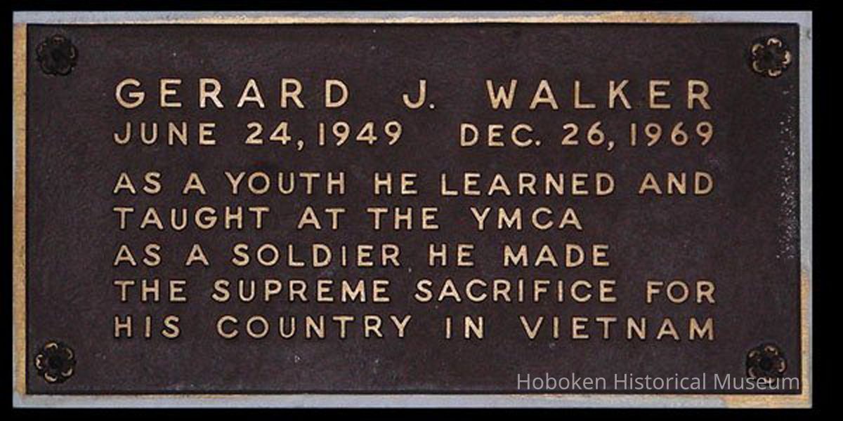 Gerald J. Walker plaque