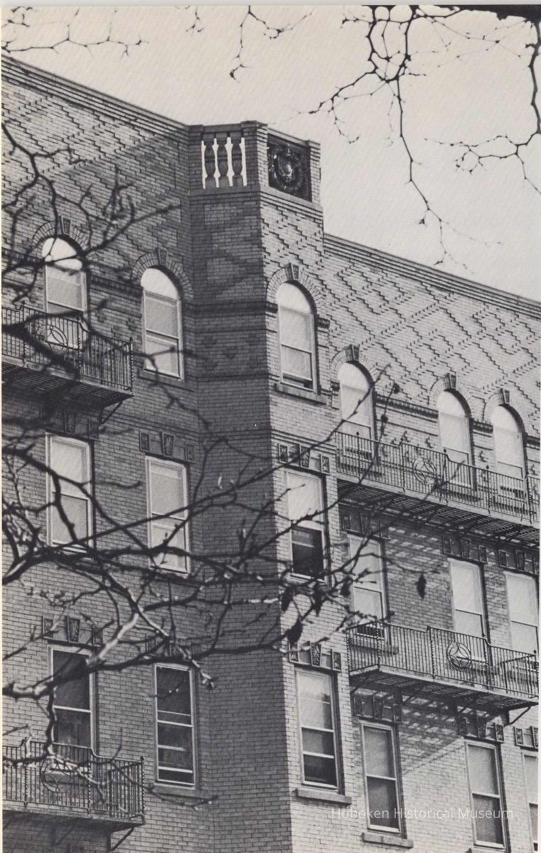 Reference image of printed photo image of Elysian Apartments from pg. 2 of 2002.026.0002, Hoboken, ca. 1975. picture number 1