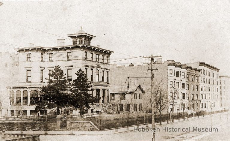 Mounted Photograph: 1000 block of Hudson St. including the residence of Hoboken Mayor Fagan. picture number 1