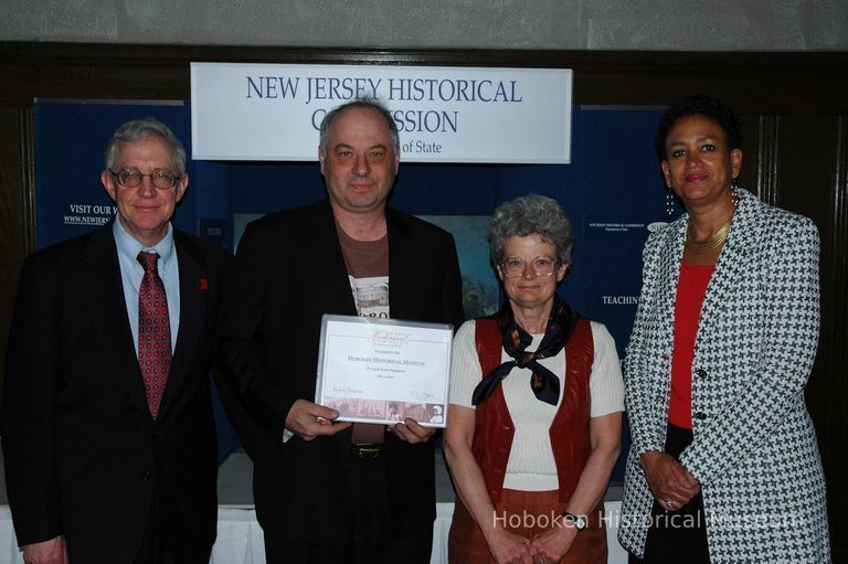 Color photo of Robert Foster, Director, Hoboken Historical Museum receiving certificate, Trenton, N.J., May 4, 2006. picture number 1