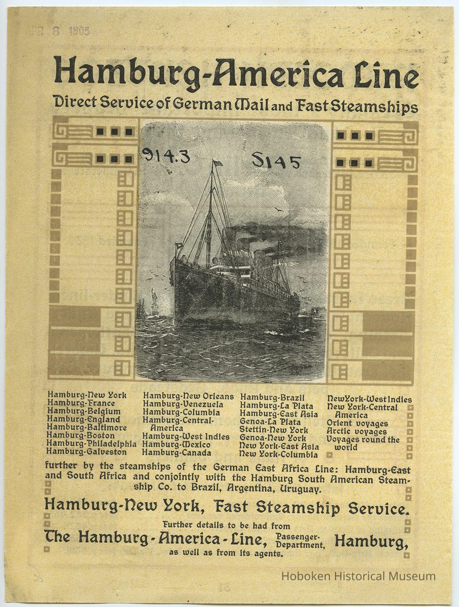 Hamburg-America Line advertisement