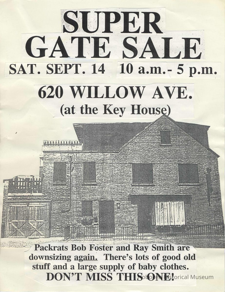 Handbill for gate sale at 620 Willow Avenue (63 Willow Terrace), Hoboken, September 14, [1999]. picture number 1
