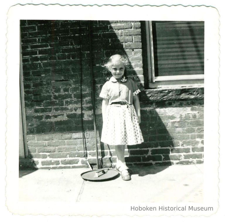 B+W photo of Regina O'Malley on Willow Terrace, Hoboken, no date, ca. 1935-1940. picture number 1