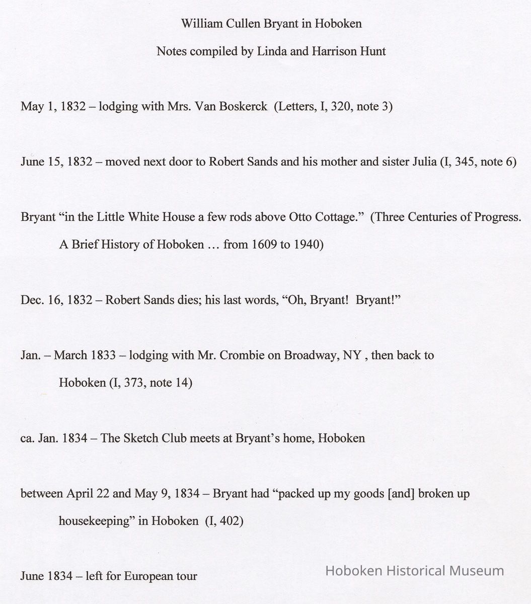 1. Notes compiled by Linda & Harrison Hunt.