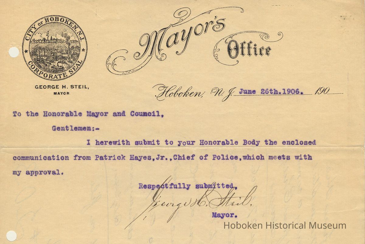document 1: detail front Mayor's transmittal letter