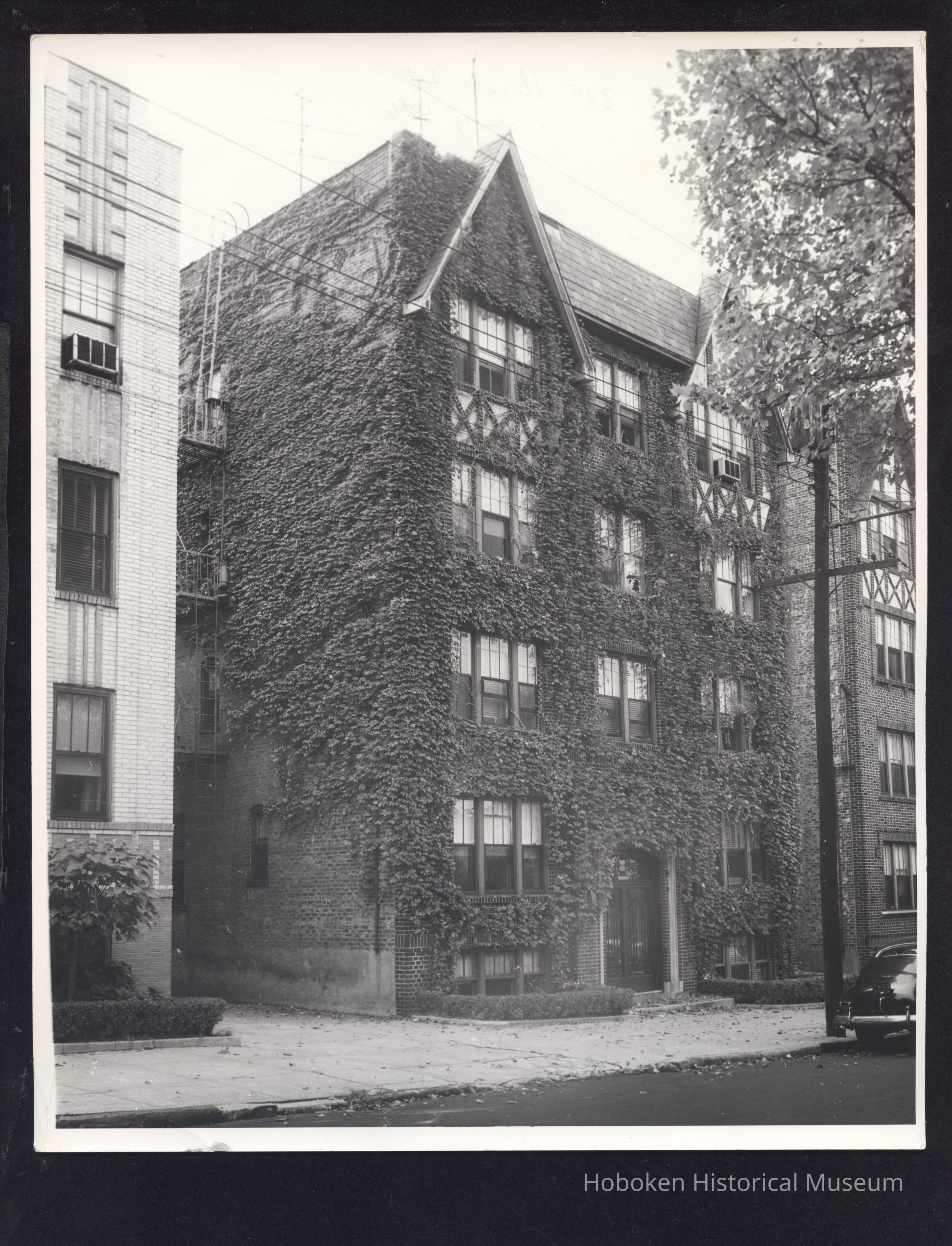 B&W photo of apartment building at 319 Union Street, Jersey City. picture number 1
