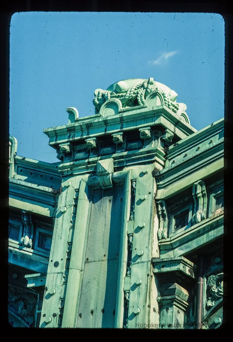 Color slide of detail view of the Lackawanna Terminal façade showing cornice and pilaster picture number 1