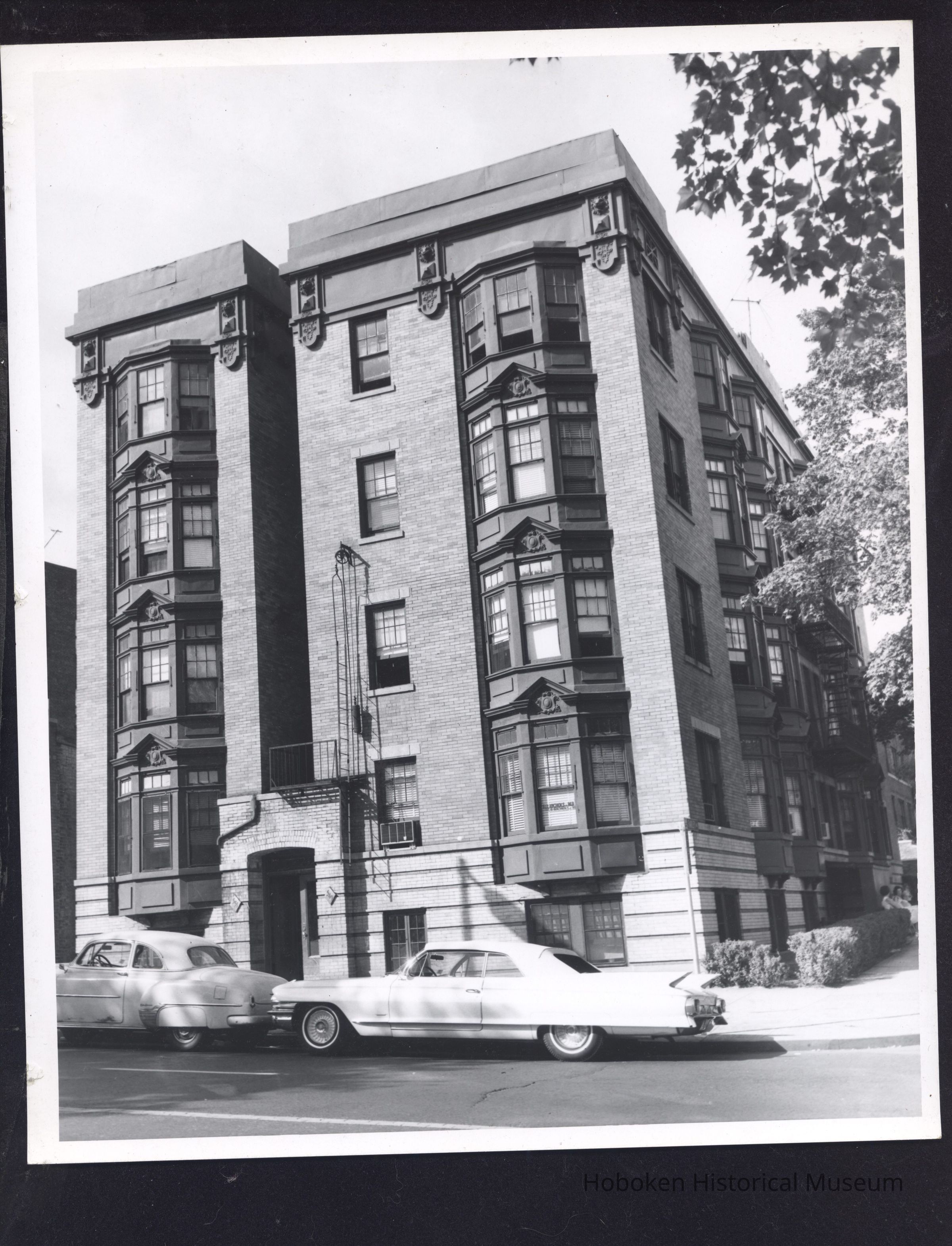 B&W photo of apartment building at 549-551 Clinton Avenue, Newark. picture number 1