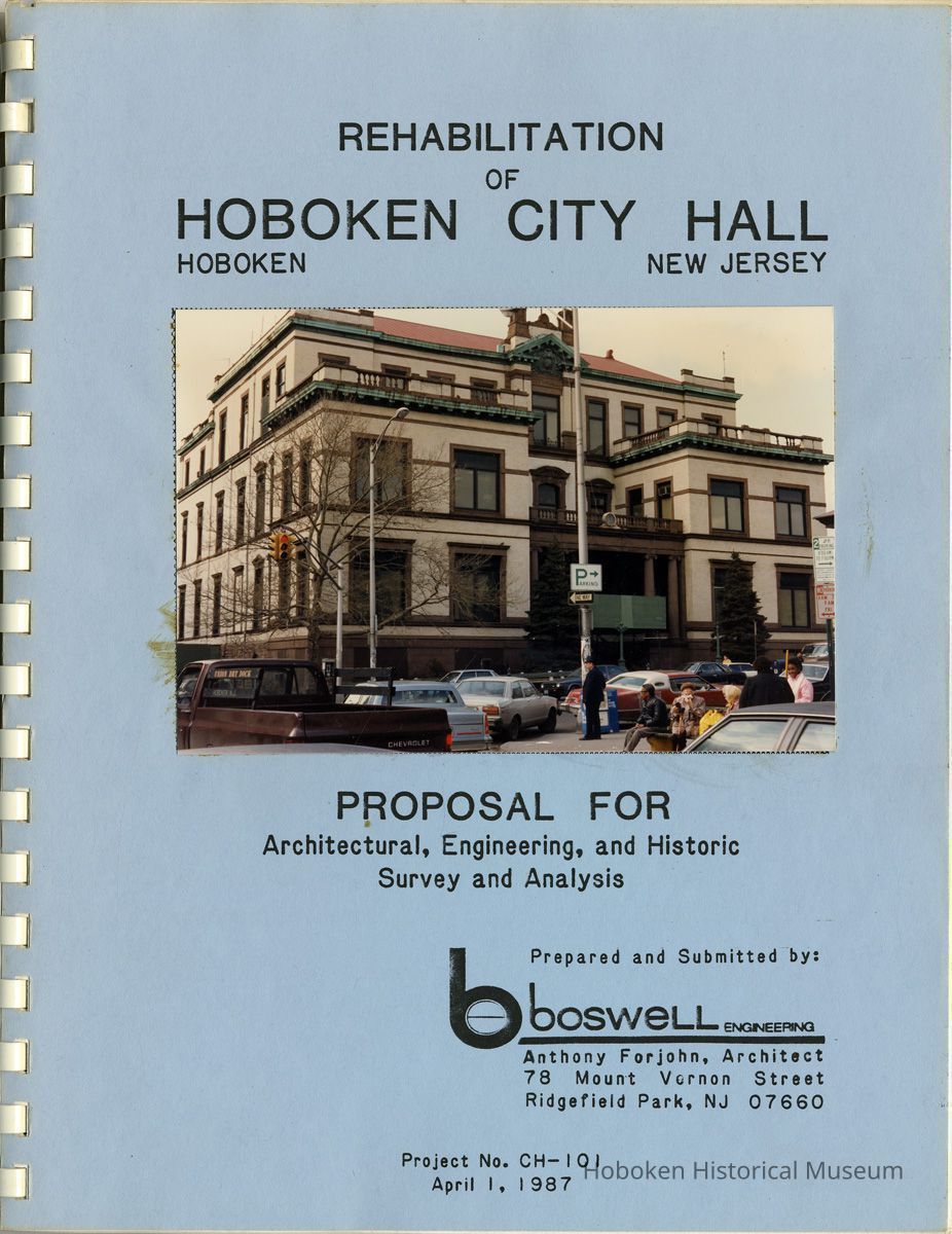 pg [1]: front cover; color photographic print of Hoboken City Hall