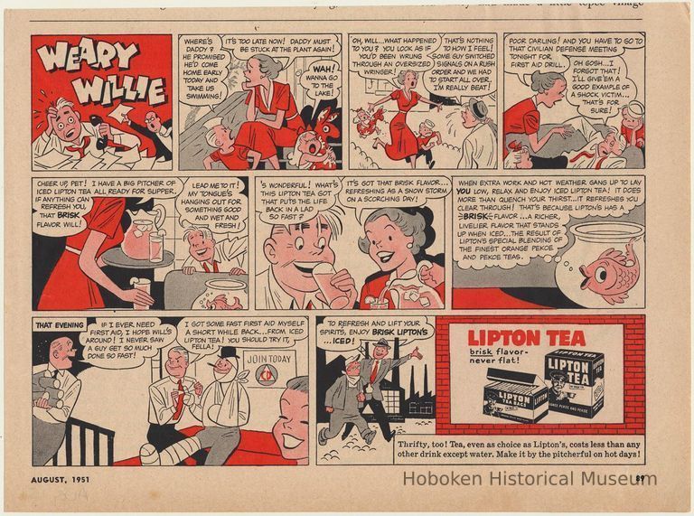 1: Lipton Tea ad, Weary Willie, Woman's Day, August 1951