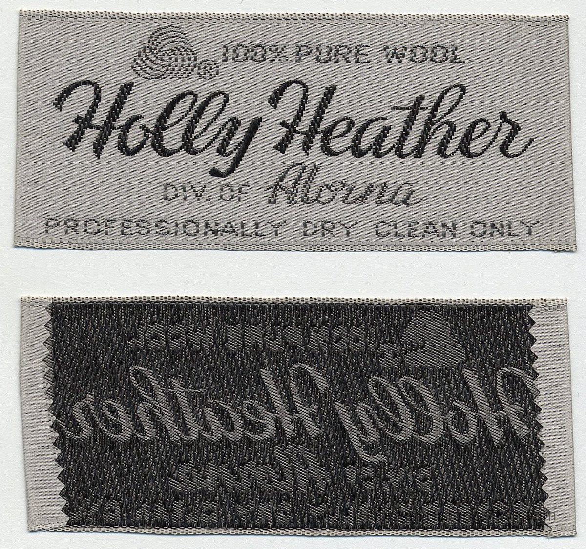 Embroidered coat label: Holly Heather, Div. of Alorna [Coat Corp., 1515 Willow Ave., Hoboken.] N.d., ca. 2000-2003. picture number 1