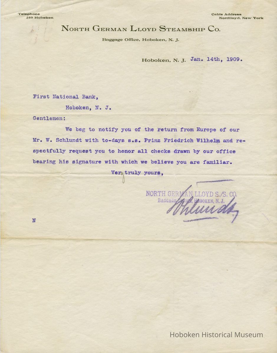 letter 1, 1909