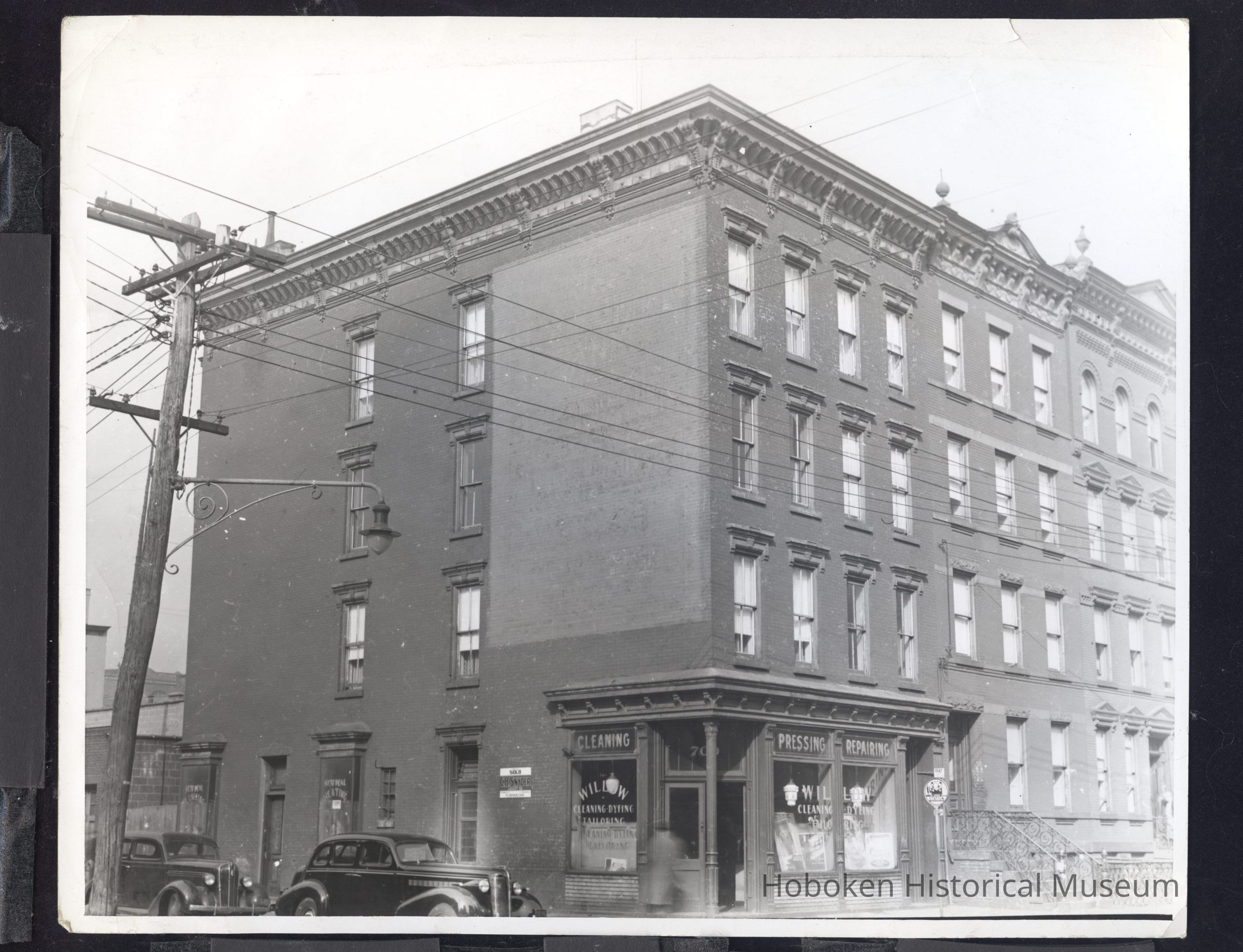 B&W photo of mixed-use apartment buildings at 700-702 Willow Avenue, Hoboken. picture number 1