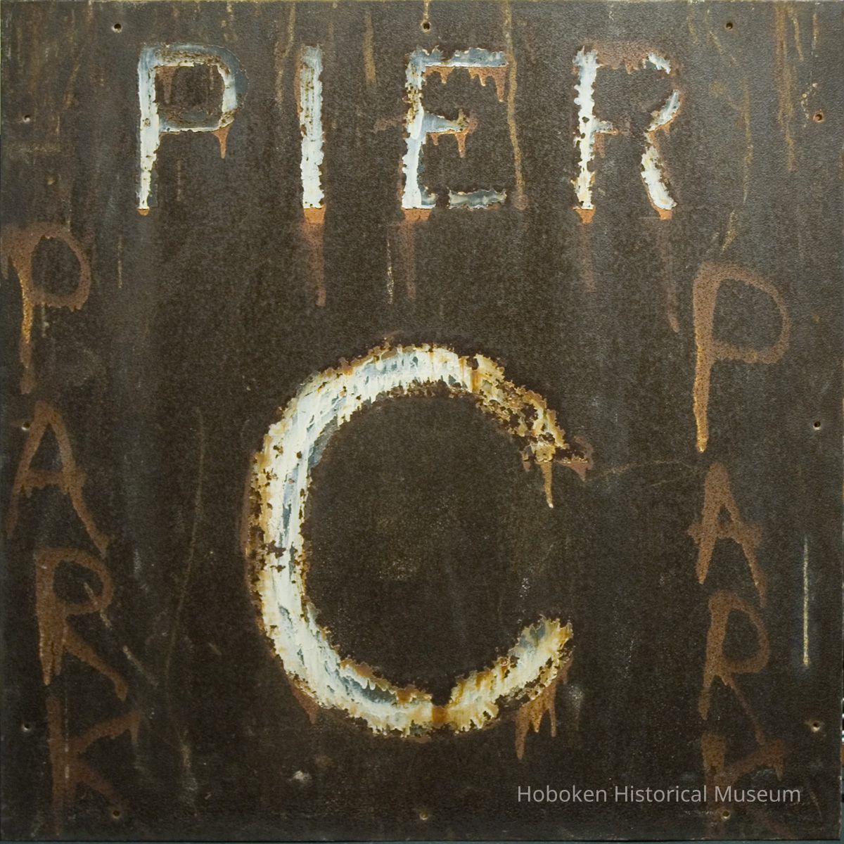 Rusted metal sign 