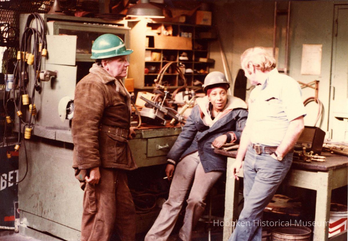 Digital scan of color photo of Bethlehem Steel Hoboken Shipyard, Hoboken, no date, circa 1970-1980. picture number 1