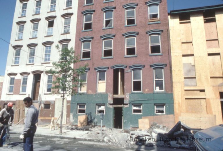 Color slide of building under renovation on or near Newark and Garden Sts., Hoboken, ca. 1984. picture number 1