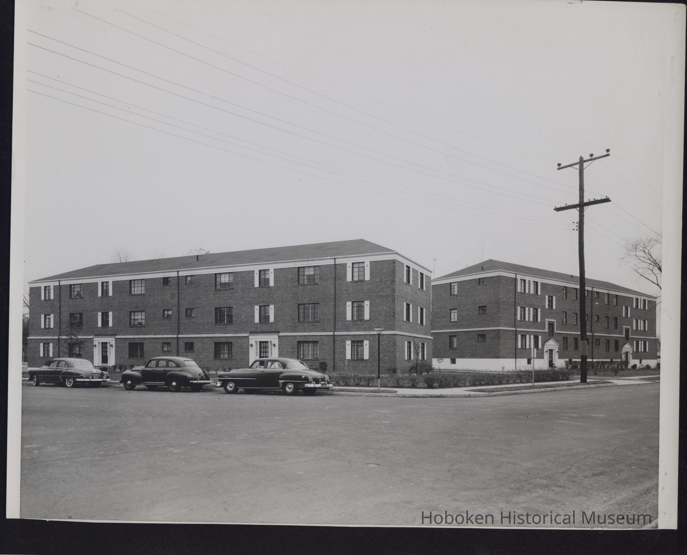 B&W photo of the Grand Manor apartment complex at 7 Romaine Court and 980 Main Street, Hackensack. picture number 1