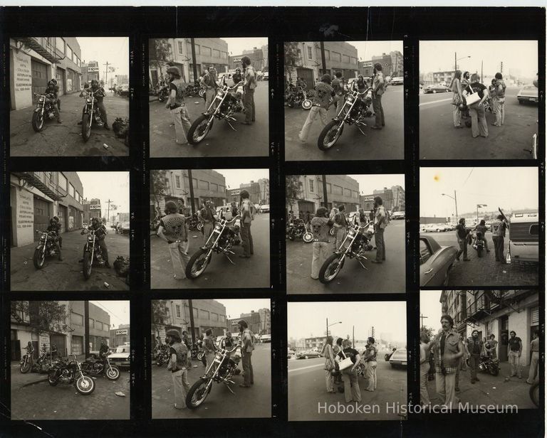 B+W negative contact sheet of images of Hoboken taken by John Conn. no date, [1976]. picture number 1