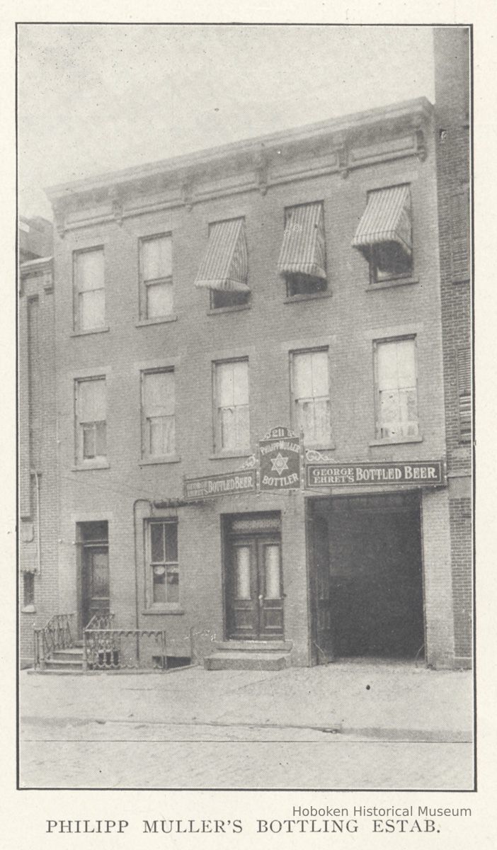 Printed B+W photograph of Philipp Muller, Bottler; George Ehret's Beers, 211 Bloomfield St., Hoboken, no date, ca. 1906-1908. picture number 1