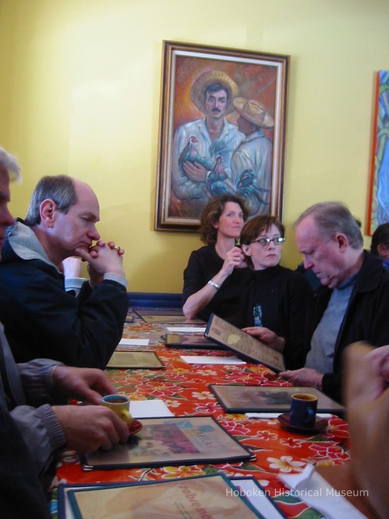 Digital copy of color photo of food tour members inside Zafra Kitchen, 301 Willow Ave., Hoboken, Oct. 18, 2003. picture number 1