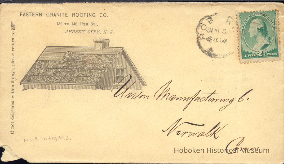Postal Envelope: Eastern Granite Roofing Co., Jersey City, NJ picture number 1