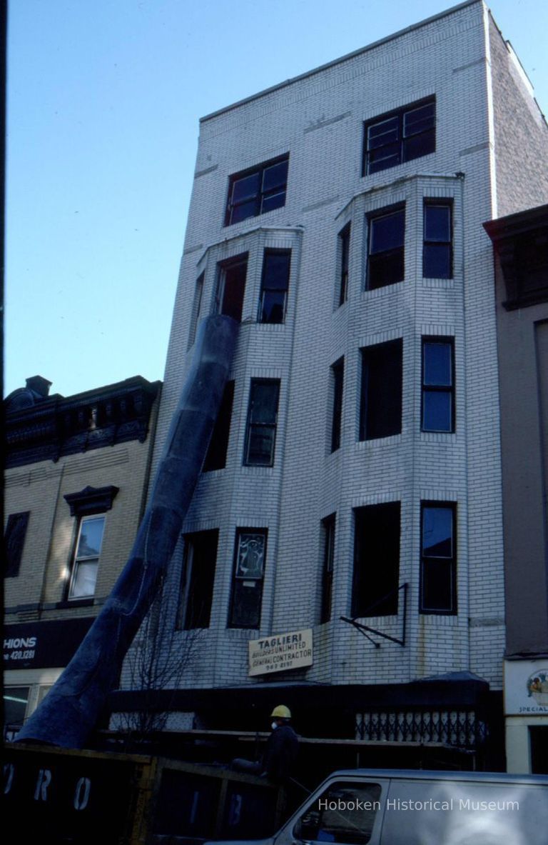 Color slide of building under renovation on or near Newark and Garden Sts., Hoboken, ca. 1984. picture number 1