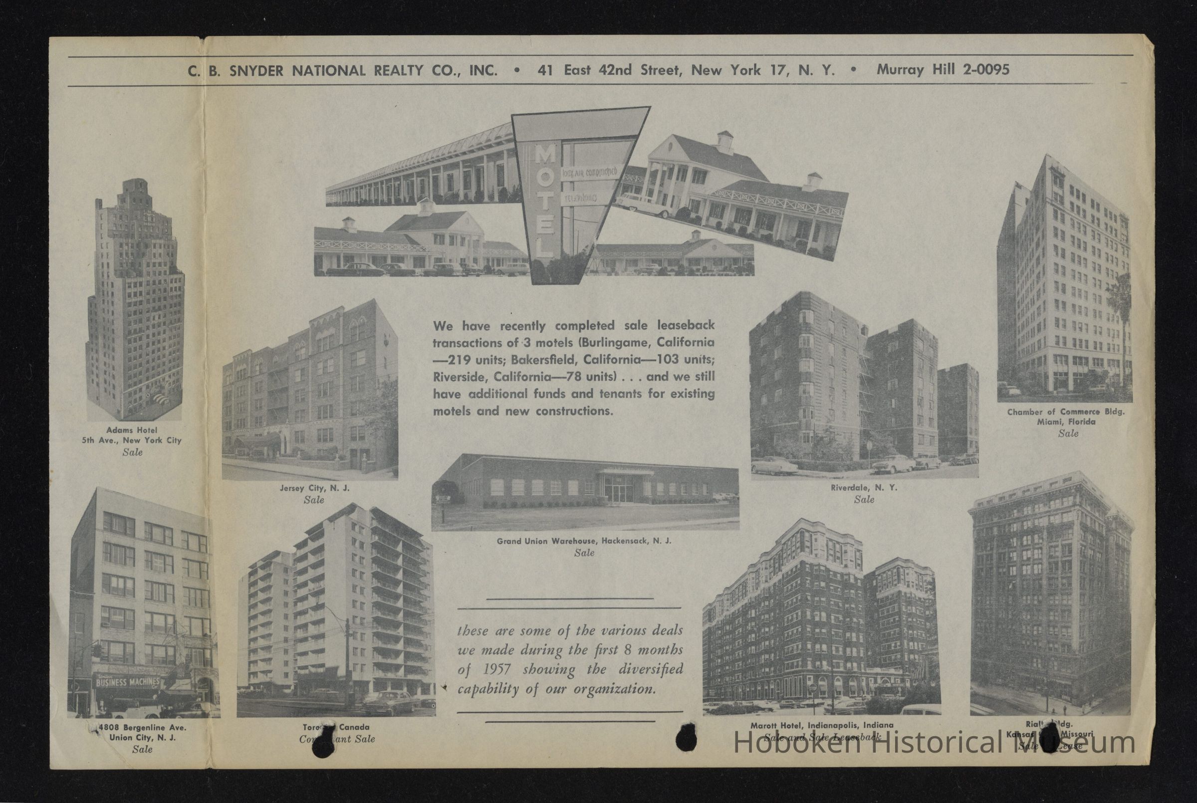 Advertising flier of property sales and sale leasebacks. picture number 1