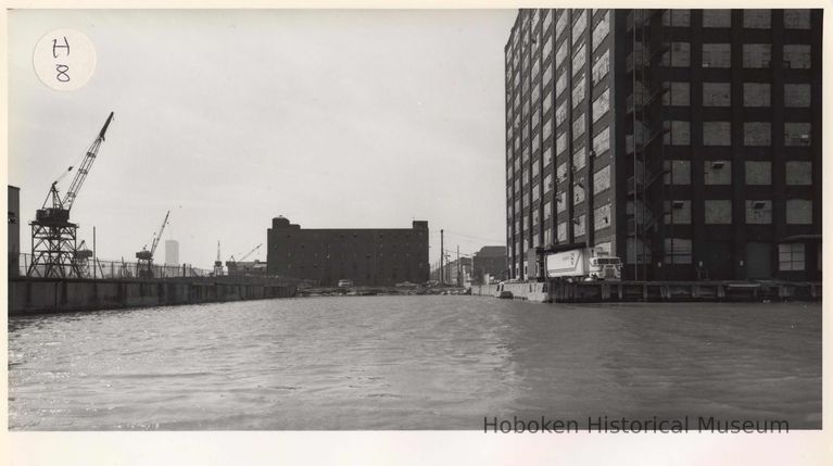 Digital image of B+W photo of the Hoboken waterfront, Hoboken, circa 1987. picture number 1