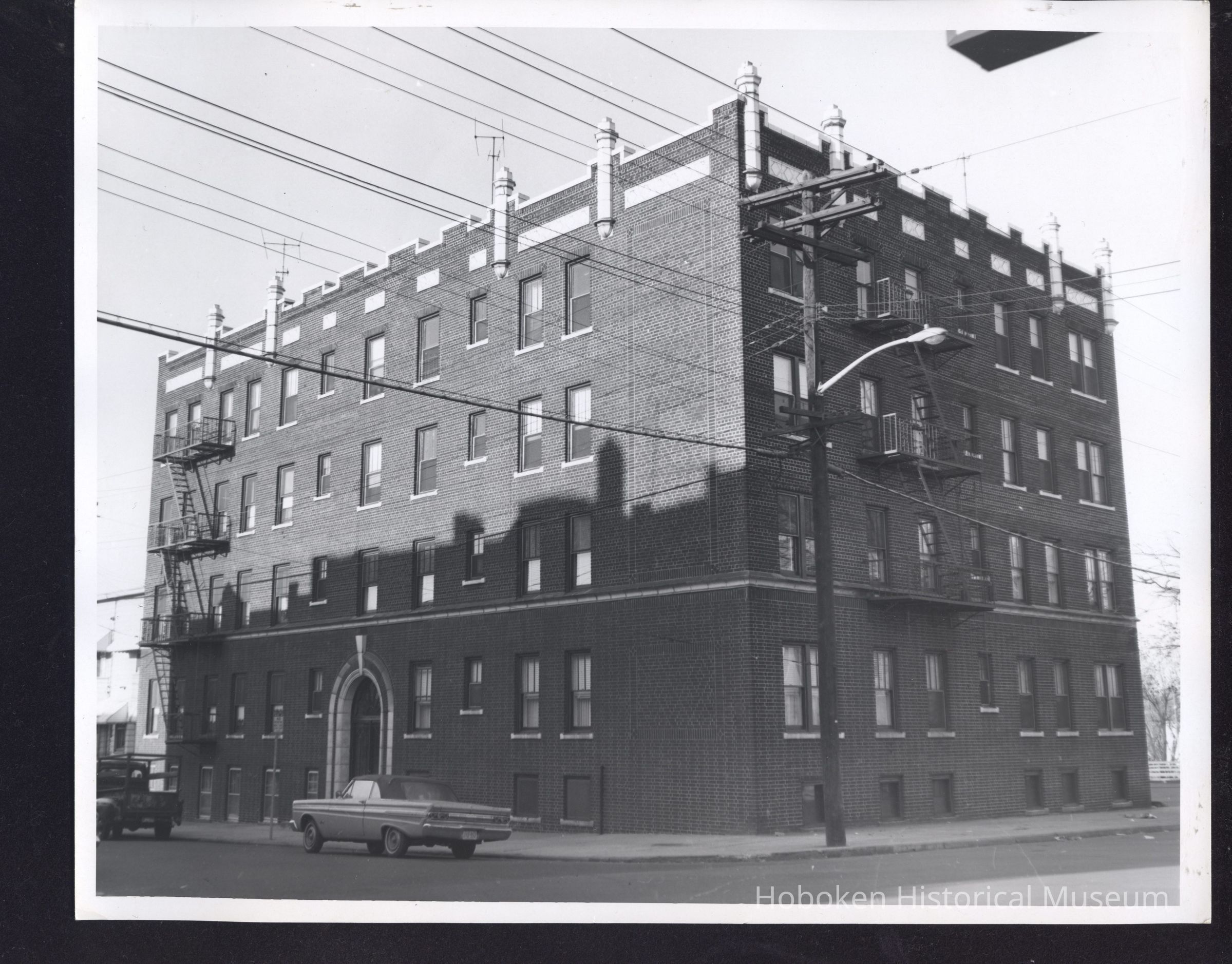 B&W photo of apartment building at 2-8 Morton Place, Jersey City. picture number 1