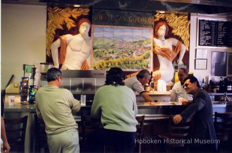 Color photo of the interior of the Monte San Giacomo Democratic Club, Inc. at 531 Adams St., during a Museum visit, Hoboken, July 9, 2000. picture number 1