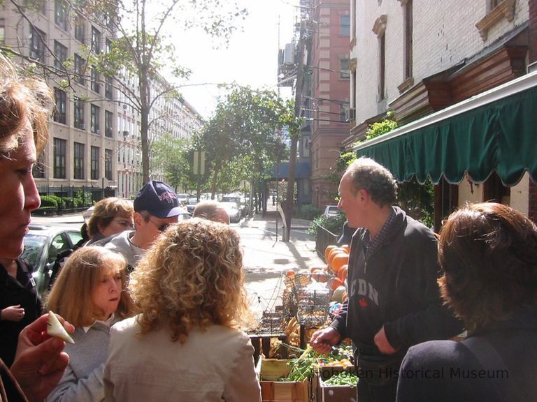 Digital copy of color photo of tour members outside Sobsey's Produce, 92 Bloomfield St., Hoboken, Oct. 18, 2003. picture number 1