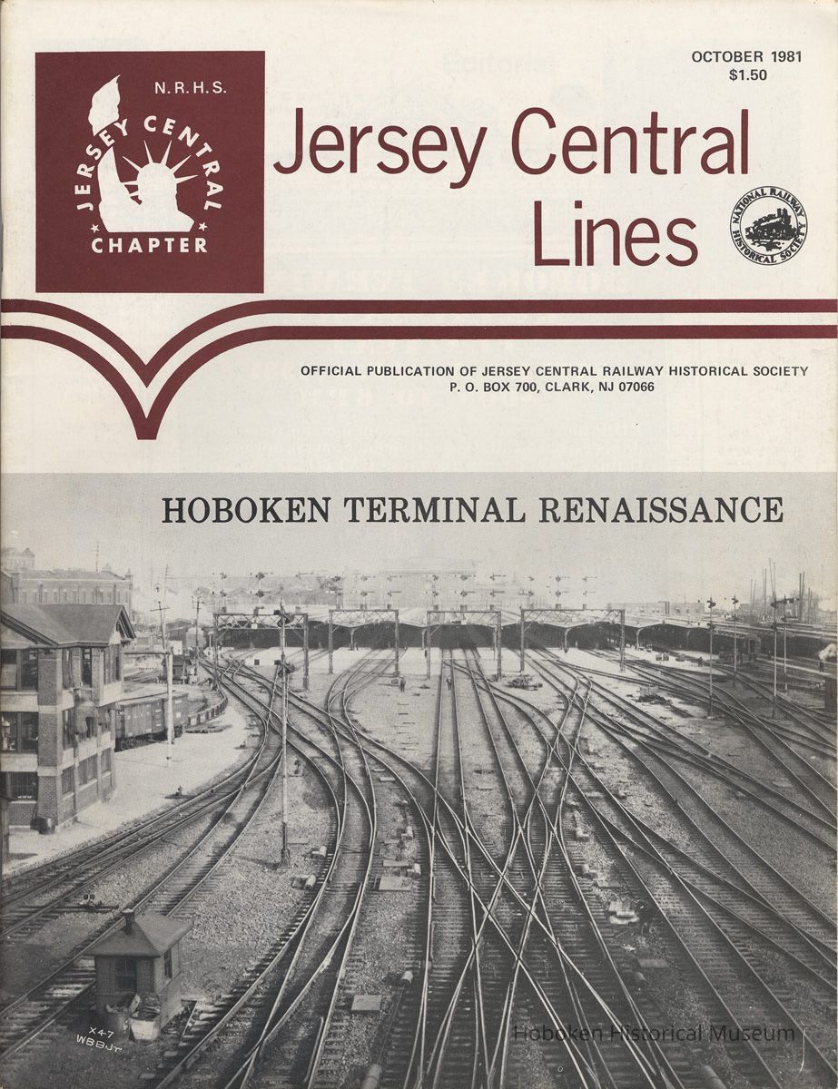 pg [1] front cover: Hoboken Terminal Renaissance; train yard photo