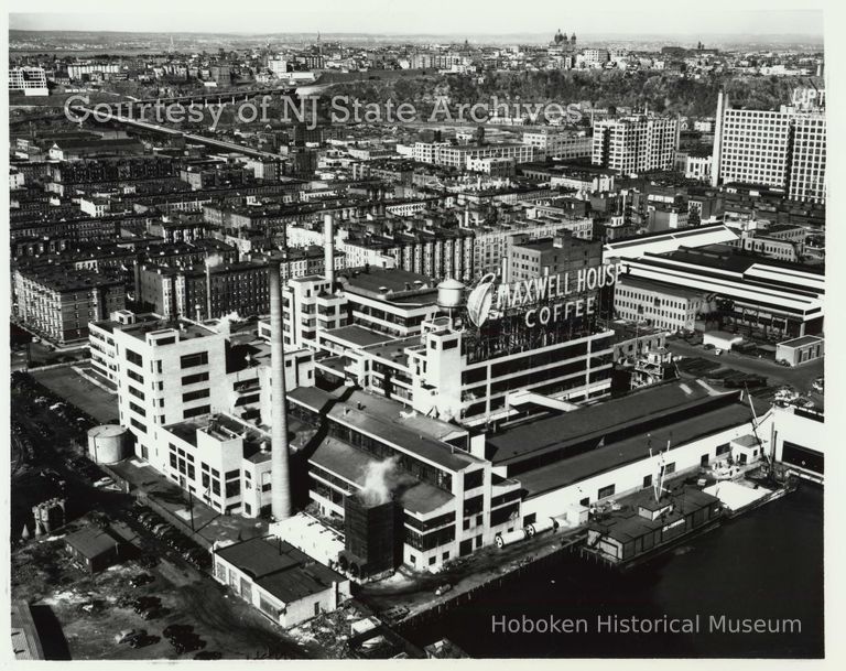 Maxwell House Coffee plant aerial, Feb. 17, 1949; Copyright: NJ State Archives