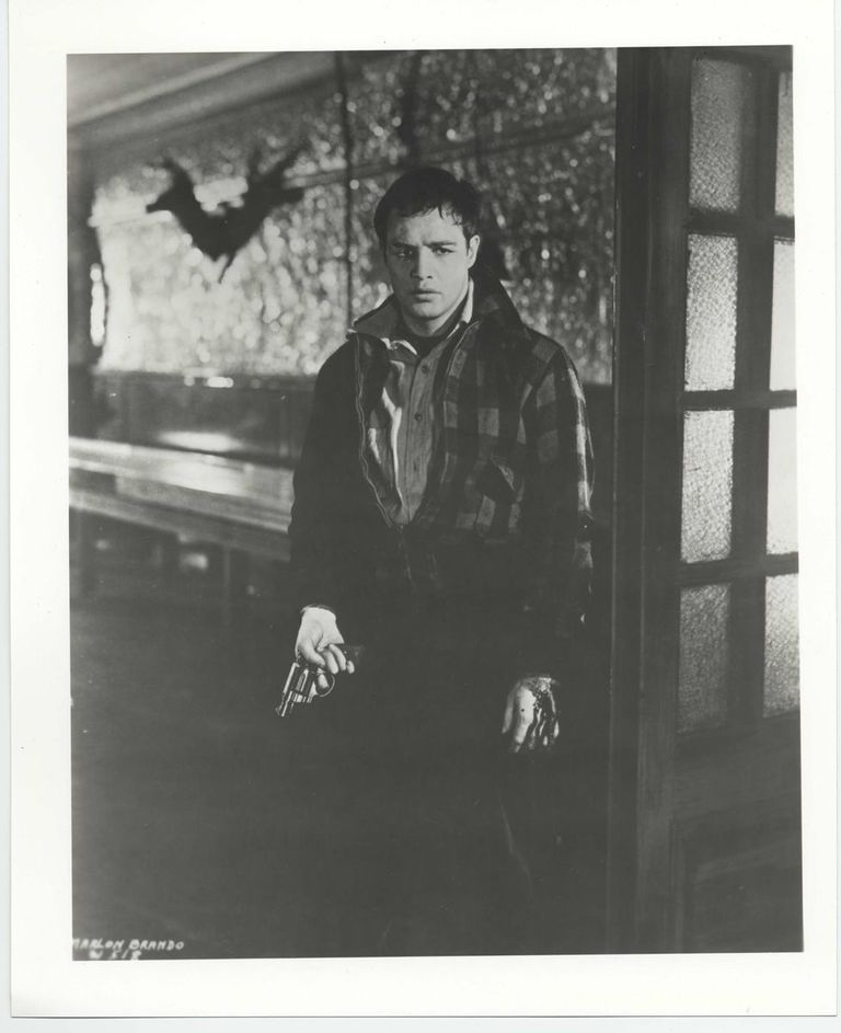 Black-and-white publicity photo of Marlon Brando as Terry Malloy in film 