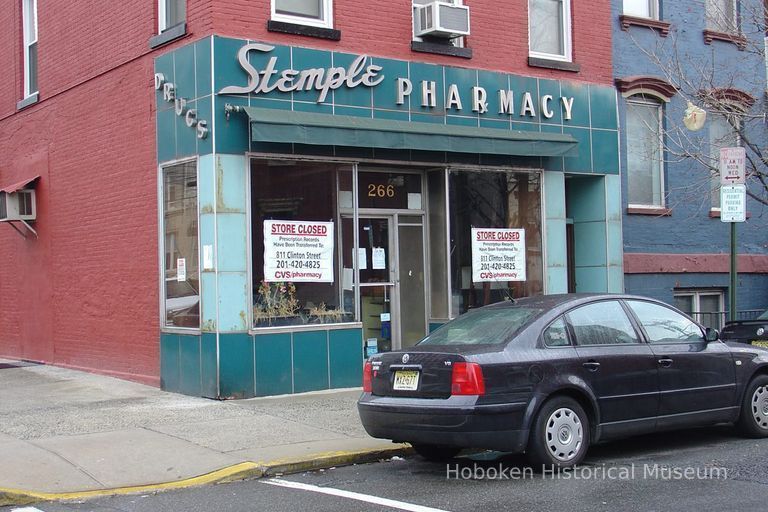 Digital color photos of the exterior of the former Stemple Pharmacy, 266 Seventh St., Hoboken, Jan., 2004. picture number 1