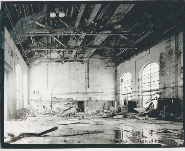 B+W photo of buildings, interiors and exteriors, of the Bethlehem Steel Shipyard, Hoboken Division, no date (ca 1990.) picture number 1