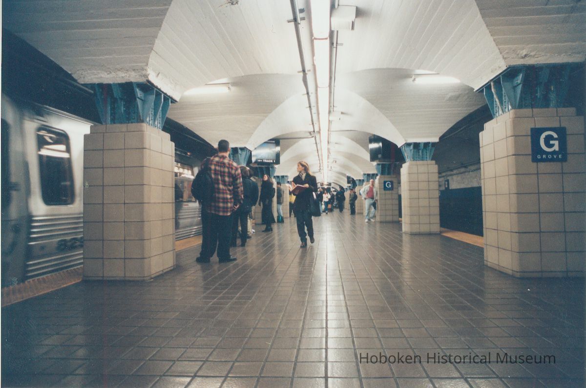 Digital image of color photo of interior of the Grove Street PATH station, Jersey City, N.J., Oct., 1999. picture number 1