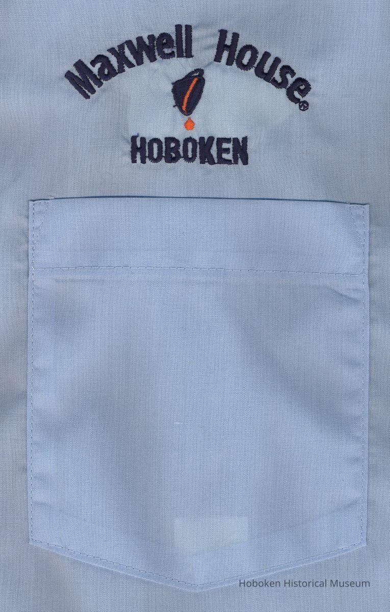 detail embroidered logo over left breast pocket