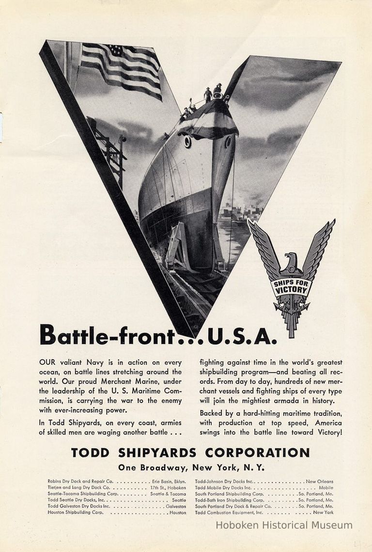 Todd Shipyards ad, National Geographic ca. 1942-1943