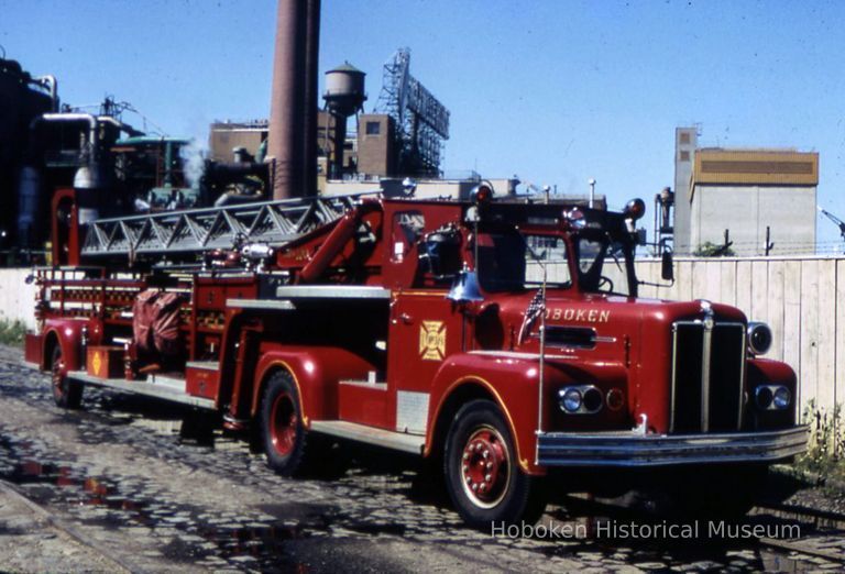 Color slides, 4, of Hoboken Fire Department fire trucks, 1975-1982. picture number 1