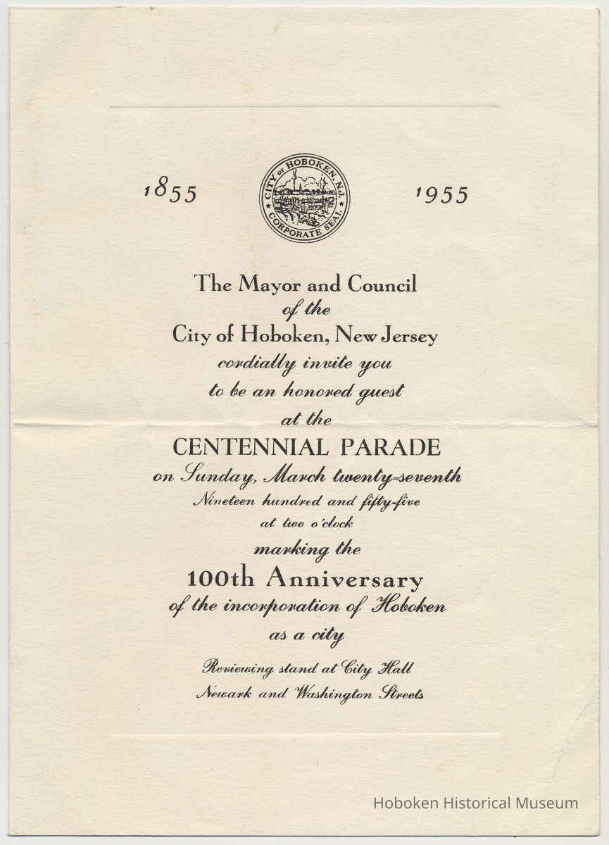 Invitation to Centennial Parade, 1955