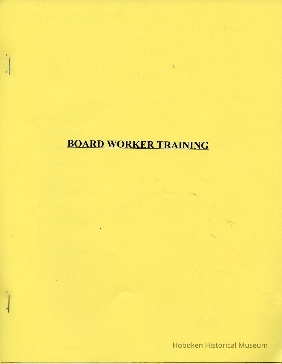 front cover: Board Worker Training