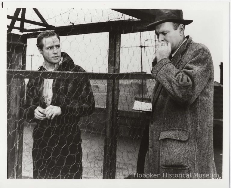 Black-and-white publicity photo of Marlon Brando as Terry Malloy in film 