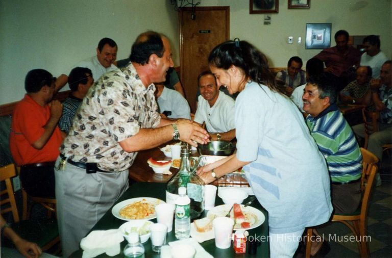 Color photo of the interior of the Monte San Giacomo Democratic Club, Inc. at 531 Adams St., during a Museum visit, Hoboken, July 9, 2000. picture number 1