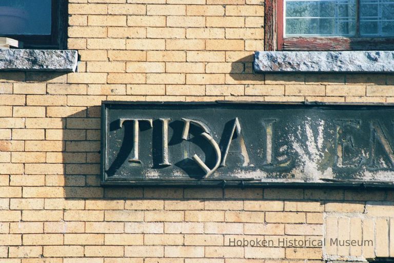 Color photo detail of wall sign for Tidal Engineering Company, 611 Adams Street, Hoboken, Jan. 3 & 4, 2002. picture number 1